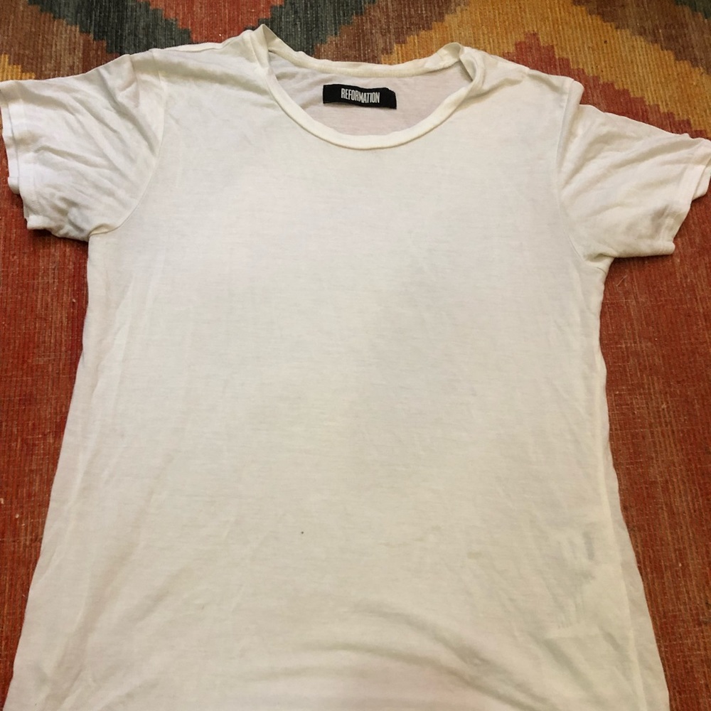 Reformation Relaxed Fit White T-Shirt